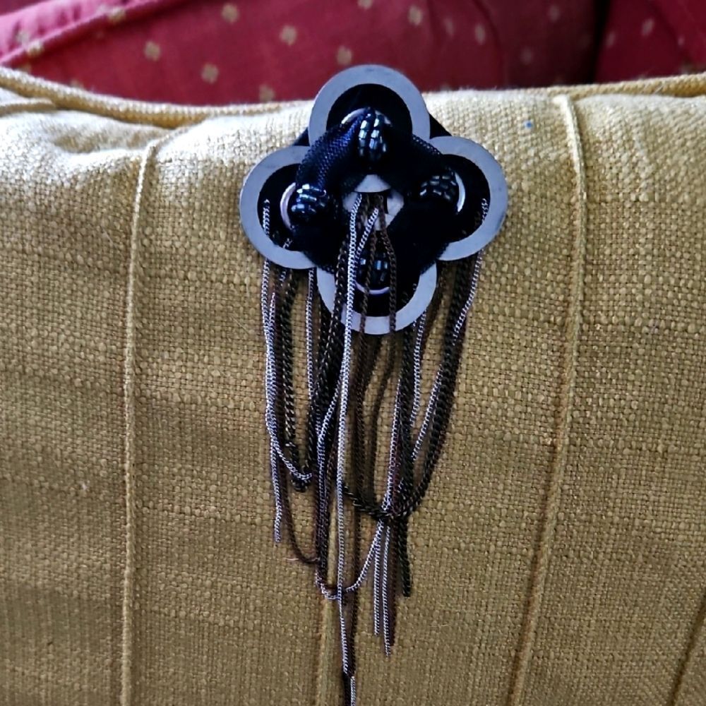 Catherine Malandrino Black And Silver Brooch 15$